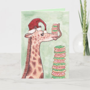Giraffe's Christmas Cookies Card