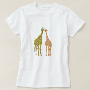 Giraffes Couple T-Shirt Family - Modern Painting