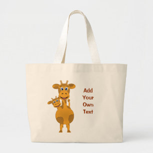 Giraffes Customize Large Tote Bag
