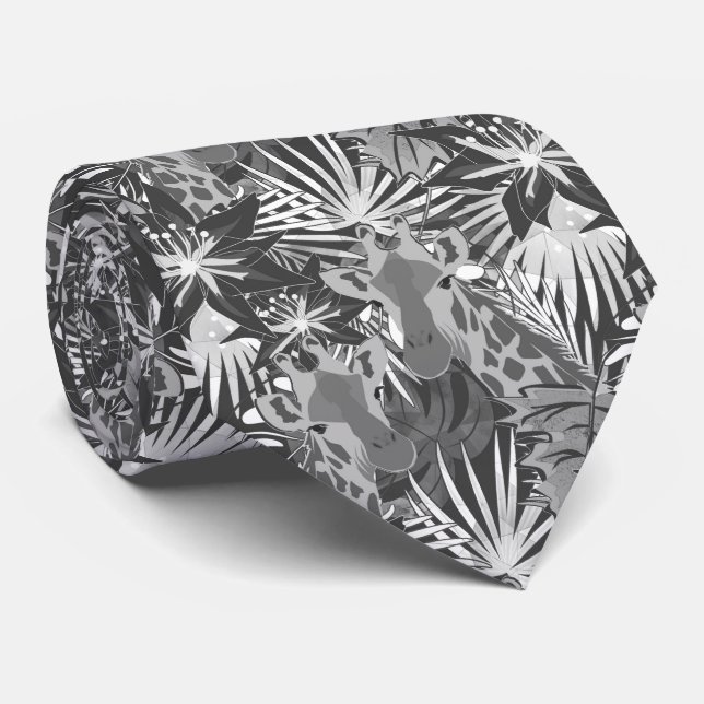 Giraffes dans la forêt de nuit. cravate (Roulé)