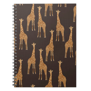 Giraffes Dark: Abstract Vintage Seamless. Notebook