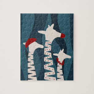 Giraffes Holiday Season Design Jigsaw Puzzle