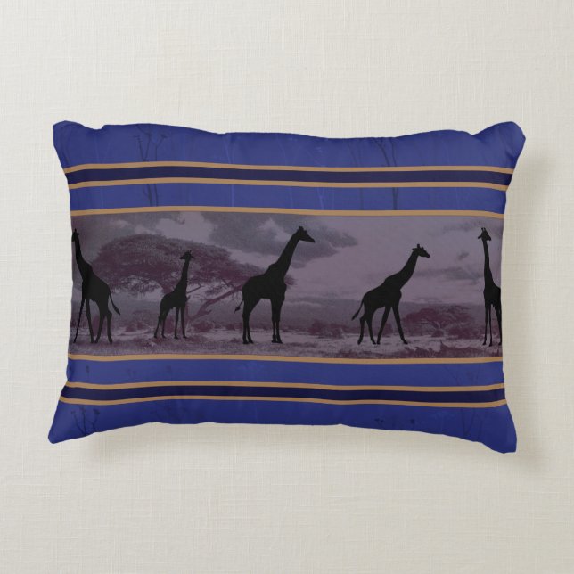 Giraffe's in Africa Accent Pillow (Back)