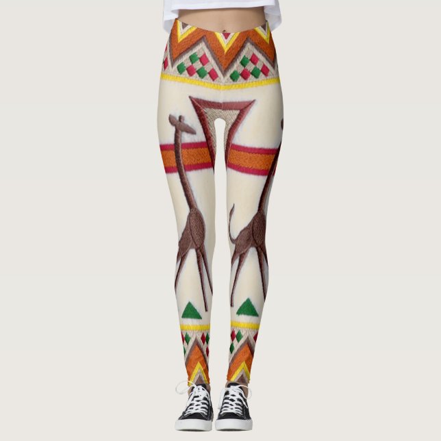 Giraffes in Africa Leggings (Front)