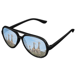Giraffes in Bright Vista Aviator Sunglasses