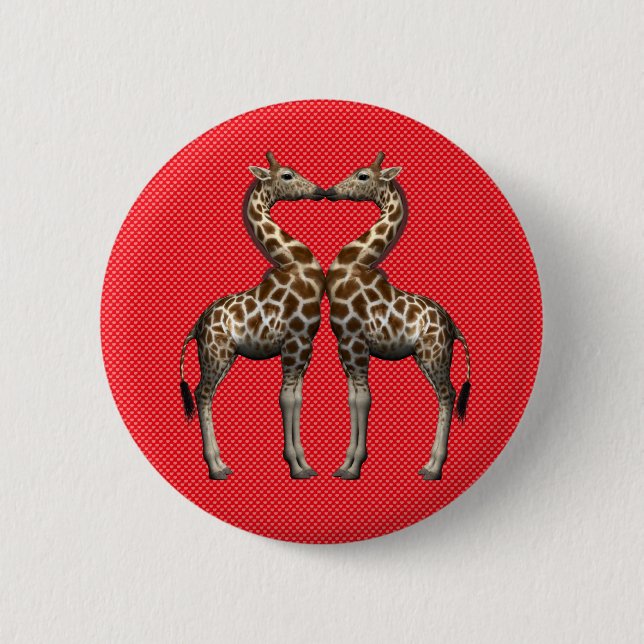 Giraffes In Love 2 Inch Round Button (Front)