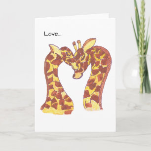 Giraffes in Love Card