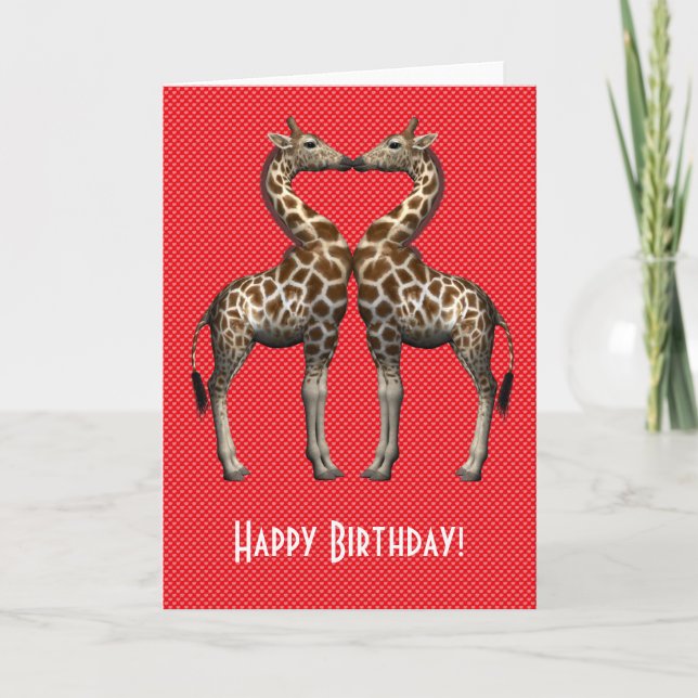Giraffes In Love Card (Front)