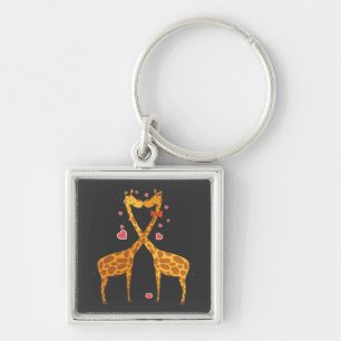 Giraffes in Love Keychain