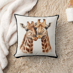 Giraffe's in Love Throw Pillow