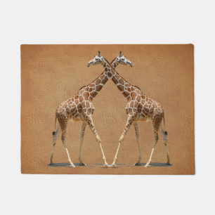 GIRAFFES IN PASSING DOORMAT