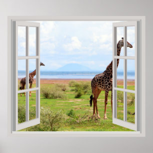 Giraffes in Serengeti Poster