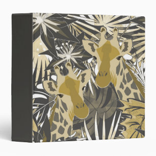 Giraffes in the night forest. binder