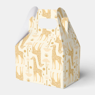 Giraffes in the Savannah in Yellow Favor Box
