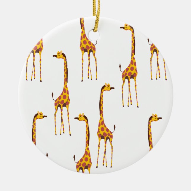 Giraffes Jigsaw Puzzle Ceramic Ornament (Front)