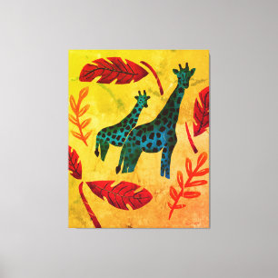 Giraffes Journeying Artwork  Canvas Print