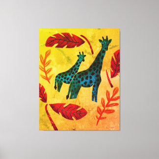 Giraffes Journeying Artwork Canvas Print