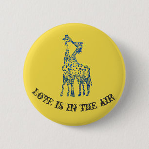 Giraffes Kiss 2 Inch Round Button