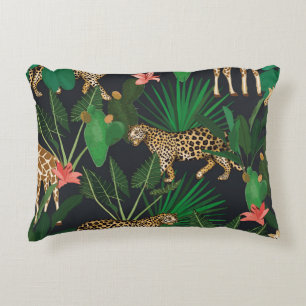 Giraffes, leopards, vintage animal pattern. accent pillow