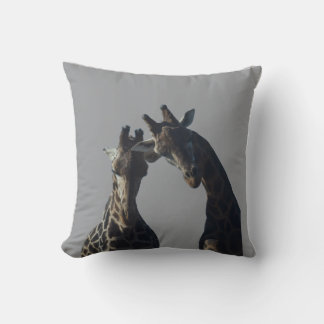 Giraffe's looking at you throw pillow