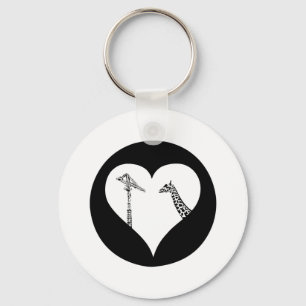 Giraffes Love Cranes Keychain