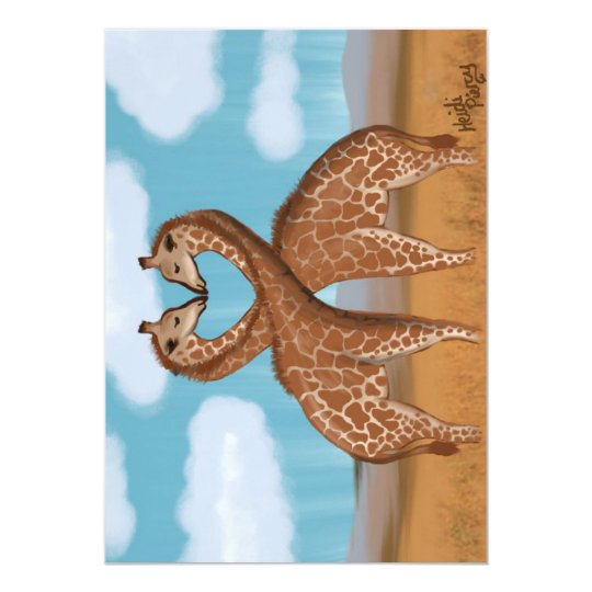 Giraffes Love Invitations -Blank