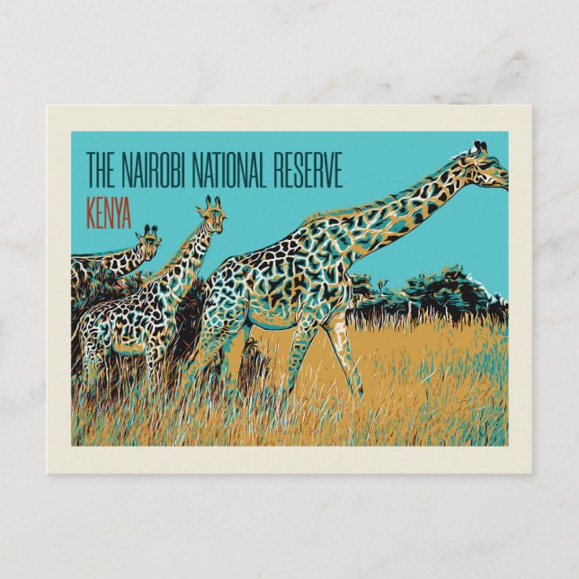 Giraffes of Kenya in Nairobi National Reserve Postcard (Front)