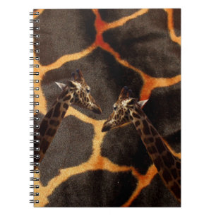 Giraffes On Exotic Giraffe Background, Notebook