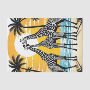Giraffes on the Beach Tissue Paper