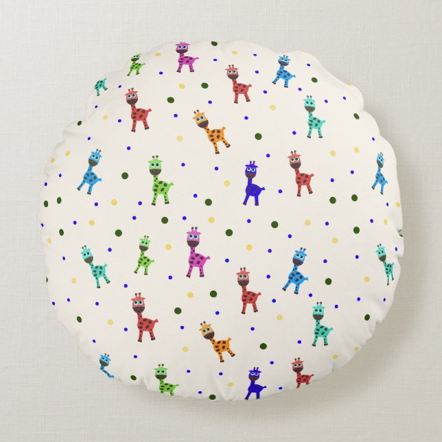 Giraffes pattern  round pillow (Front)