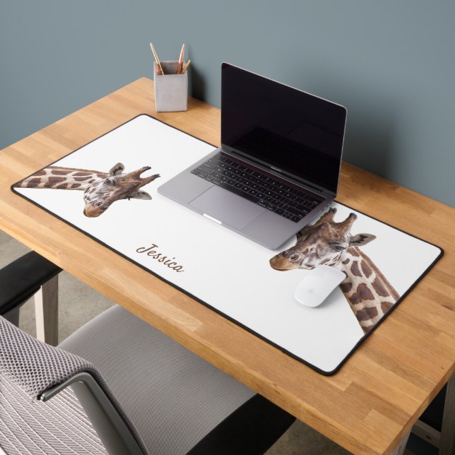 Giraffes Photo Design Nom personnalisé (Bureau 2)