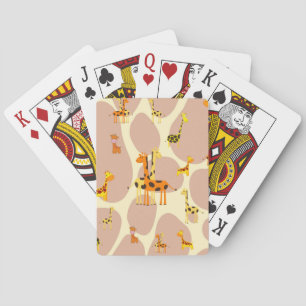 Giraffes Playing Cards
