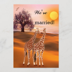 Giraffes Safari Zoo Post Faire-part de mariage