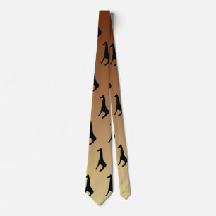 Giraffes Silhouette Tie