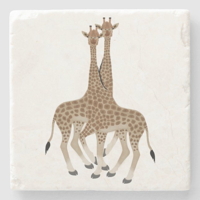 Giraffes Stone Coaster (Front)