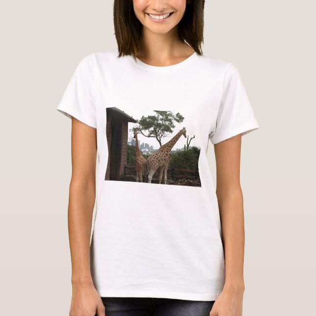 Giraffes Sydney Opera House Taronga Zoo Australia T-Shirt (Front)