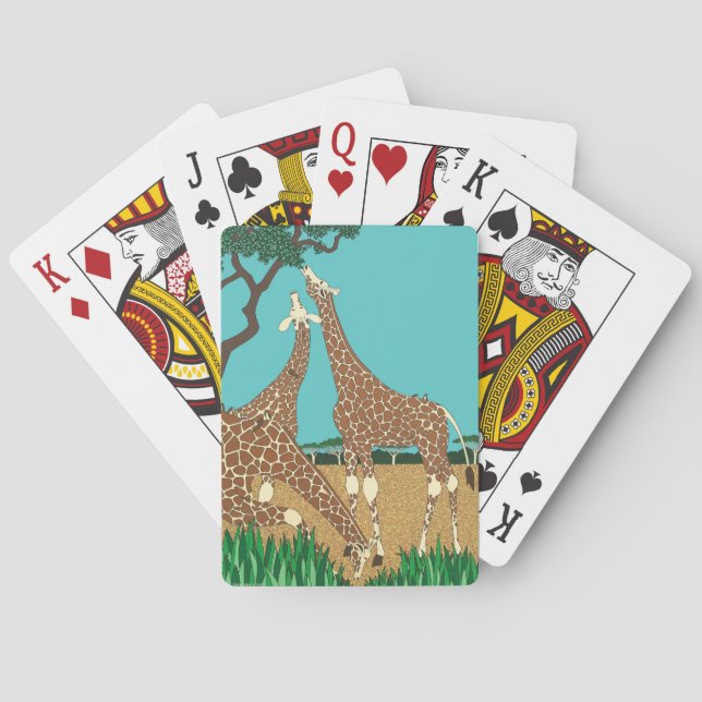 Giraffes & Tick Birds Playing Cards (Back)