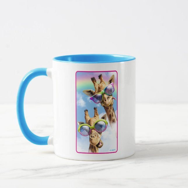 Giraffes With Sunglasses Mug (Left)