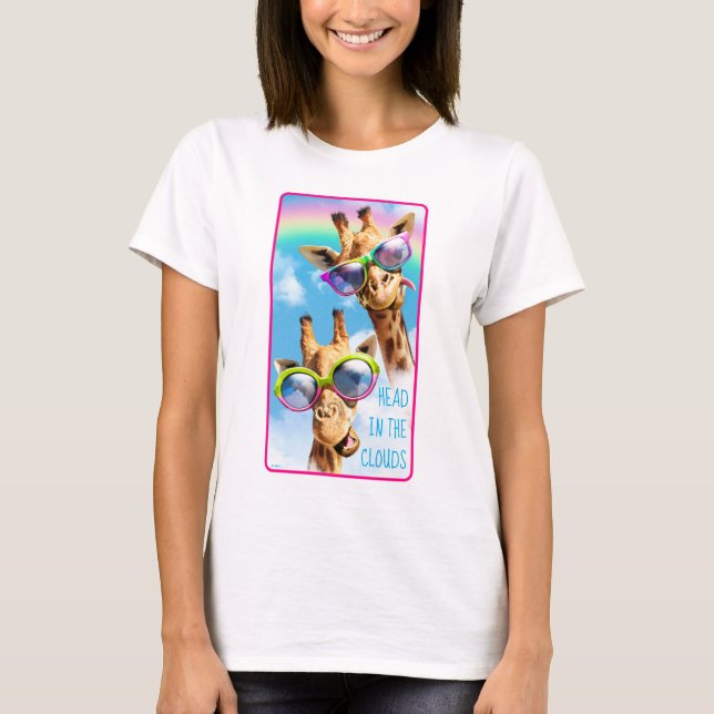 Giraffes With Sunglasses T-Shirt (Front)