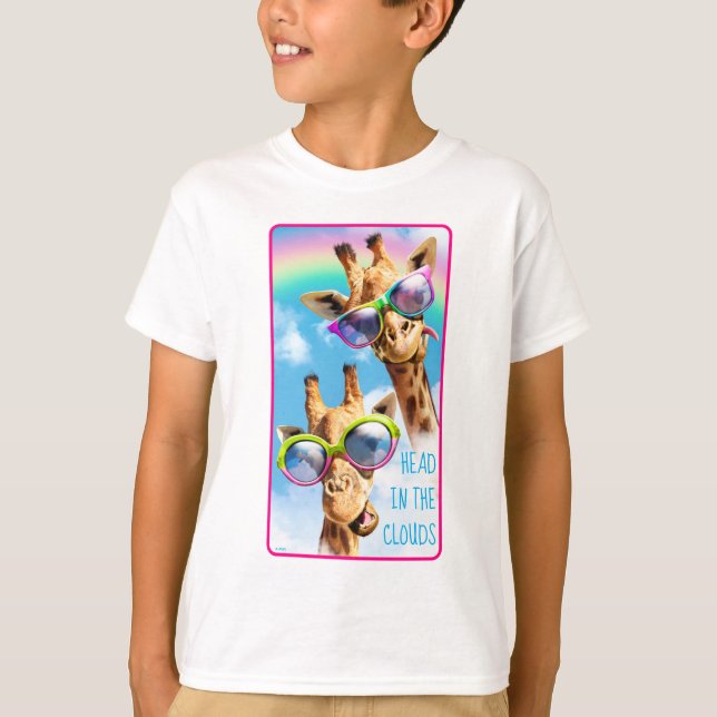 Giraffes With Sunglasses T-Shirt (Front)