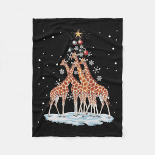 Giraffes Xmas Tree Giraffe Christmas Tree Merry Ch Fleece Blanket