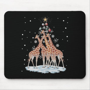 Giraffes Xmas Tree Giraffe Christmas Tree Merry Ch Mouse Pad