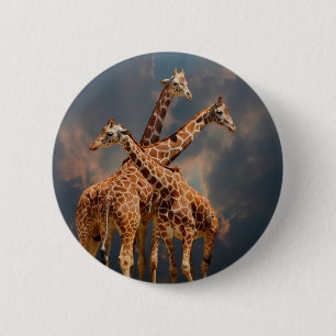 GIRAFFIC FANTASY 2 INCH ROUND BUTTON