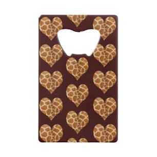 Giraffic Hearts Tiled Pattern Credit Card Bottle Opener