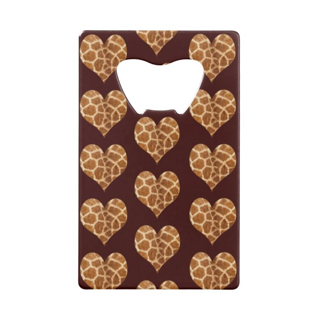 Giraffic Hearts Tiled Pattern Credit Card Bottle Opener (Back)