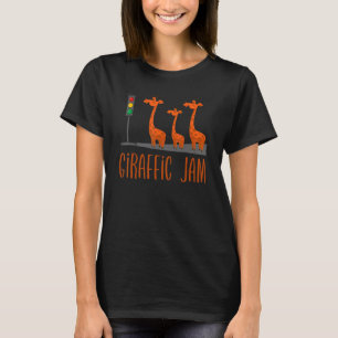 Giraffic Jam Cute Giraffes Traffic Safari Pun T-Shirt