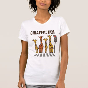 Giraffic Jam Funny Giraffe Crossing Vintage Vector T-Shirt
