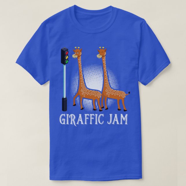 Giraffic Jam Traffic Jam Pun T-Shirt (Design Front)