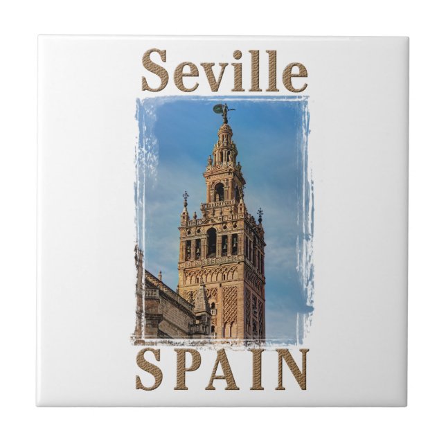 Giralda Bell Tower, Seville, Spain Tile (Front)