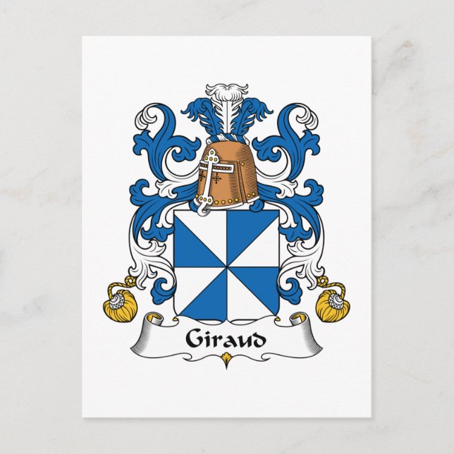 Giraud Family Crest Postcard (Front)